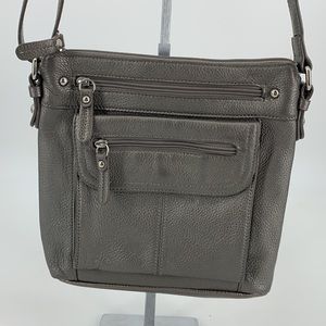 Metallic Gray Crossbody Bag